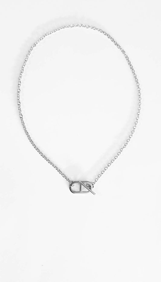 Collier maille marine Acier, toggle