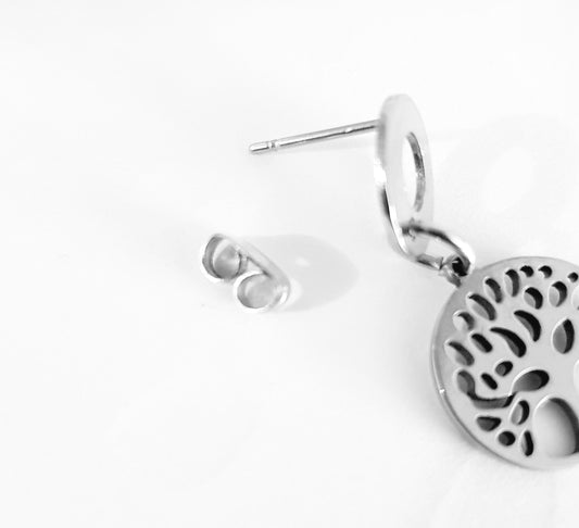 Boucles d'oreilles arbre de vie, Acier