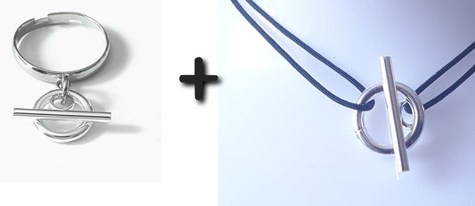 Parure bague et collier toggle