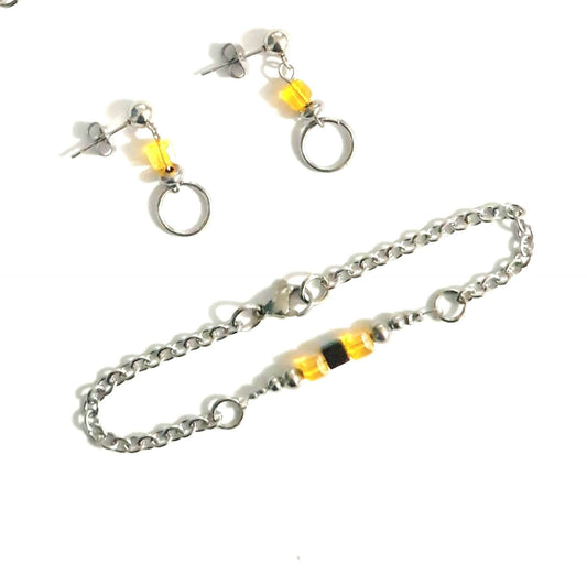 Parure bracelet et boucles d'oreilles