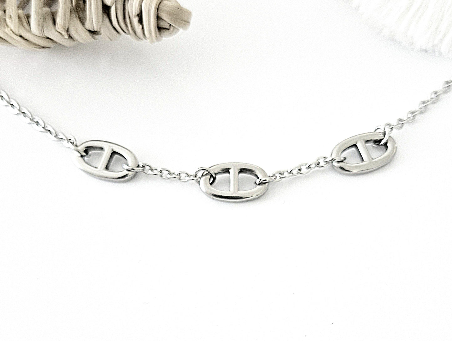 Collier mailles d'ancre marine en Acier Inoxydable