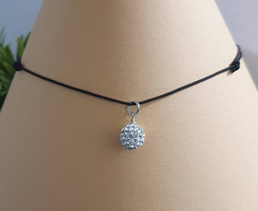 Collier pendentif strass blanc