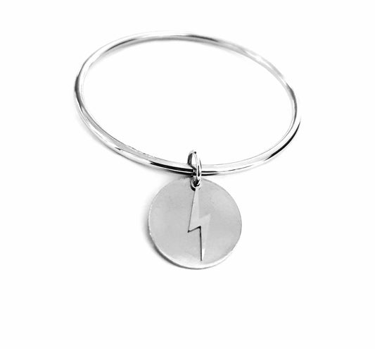 Bracelet jonc pendentif éclair