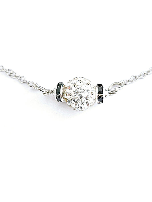 Collier ras-de-cou, perle à strass