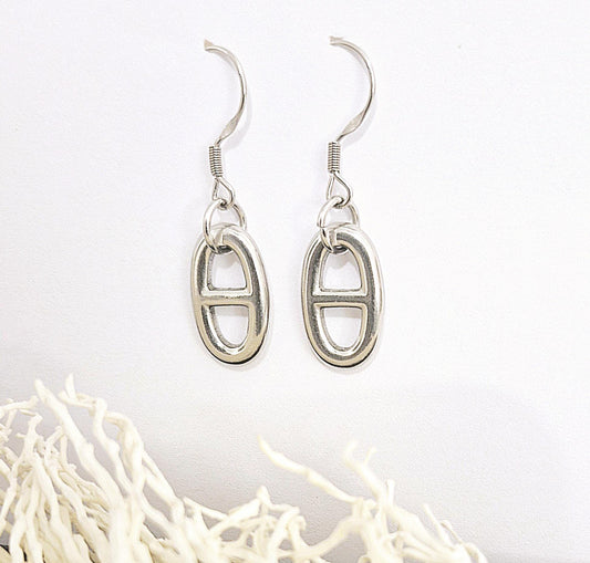 Boucles d'oreilles maille marine Acier Inoxydable