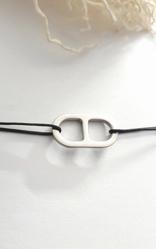 Collier ras de cou maille marine, Acier Inoxydable