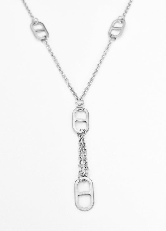 Collier sautoir maille marine cravate, Acier inoxydable