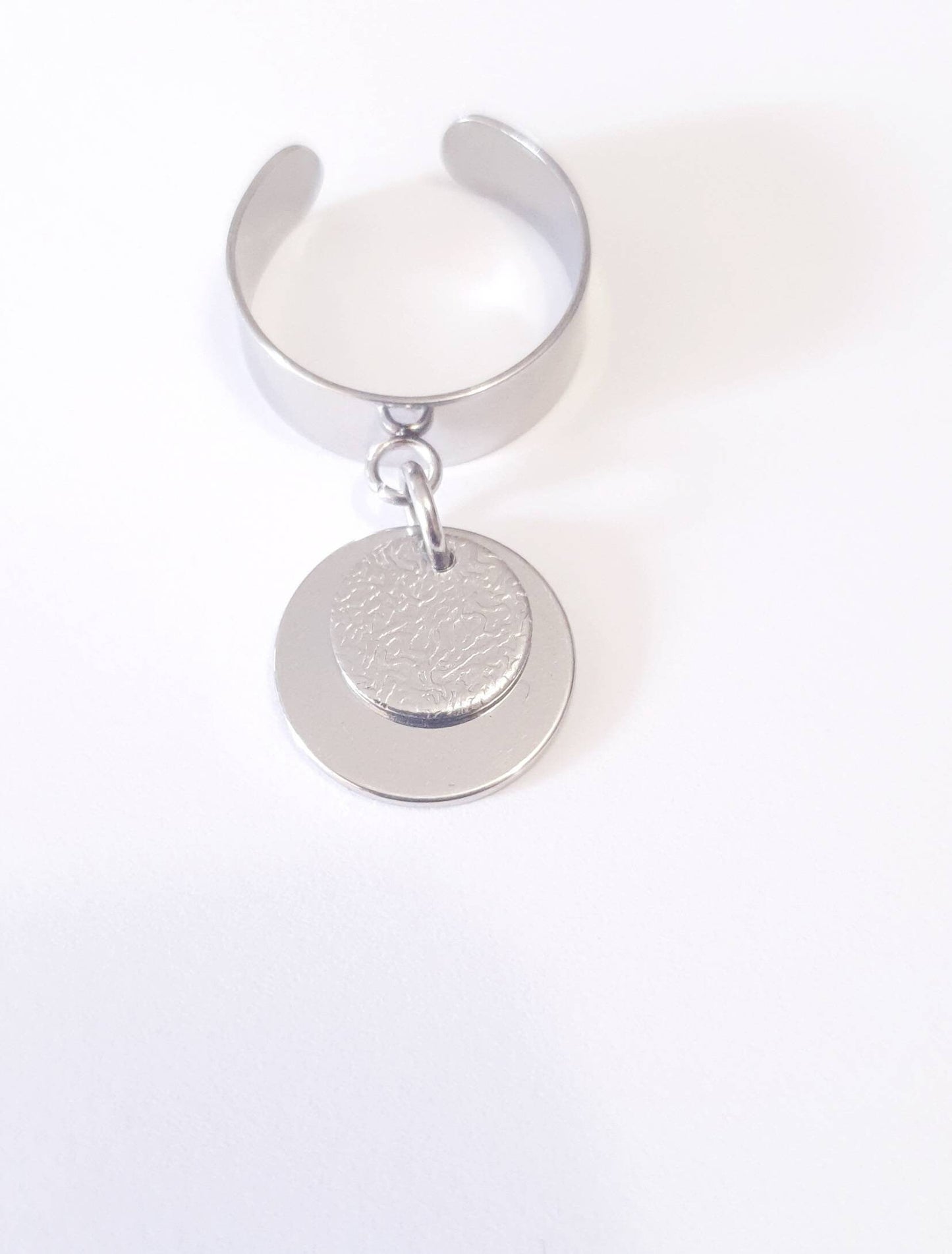 Bague Acier 2 pendentifs