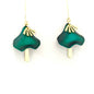 Boucles d'oreilles vertes, Plaqué or