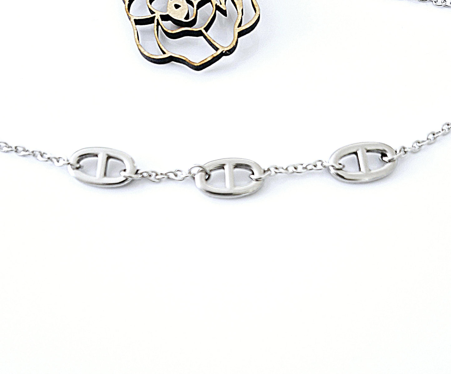 Collier mailles d'ancre marine en Acier Inoxydable