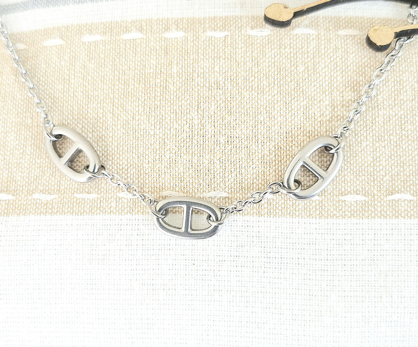 Collier mailles d'ancre marine en Acier Inoxydable