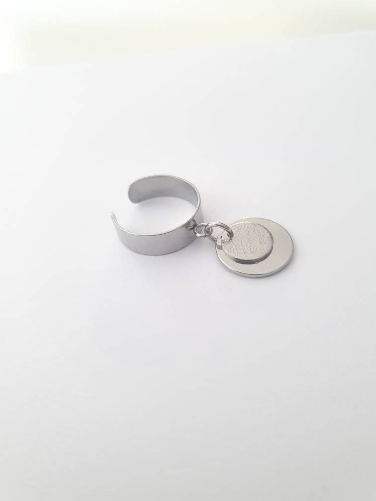 Bague Acier 2 pendentifs