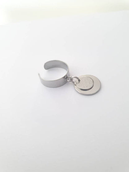 Bague Acier 2 pendentifs