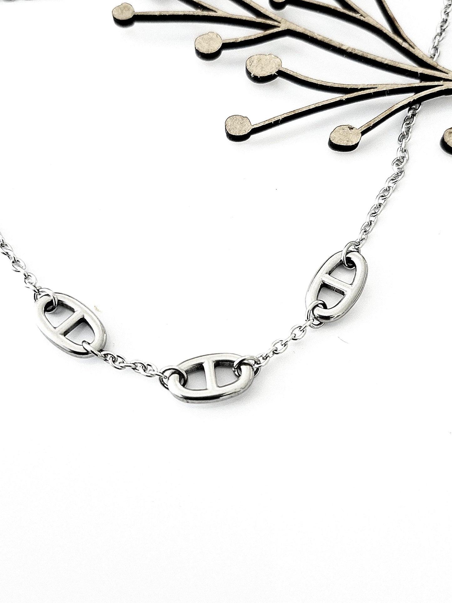 Collier mailles d'ancre marine en Acier Inoxydable