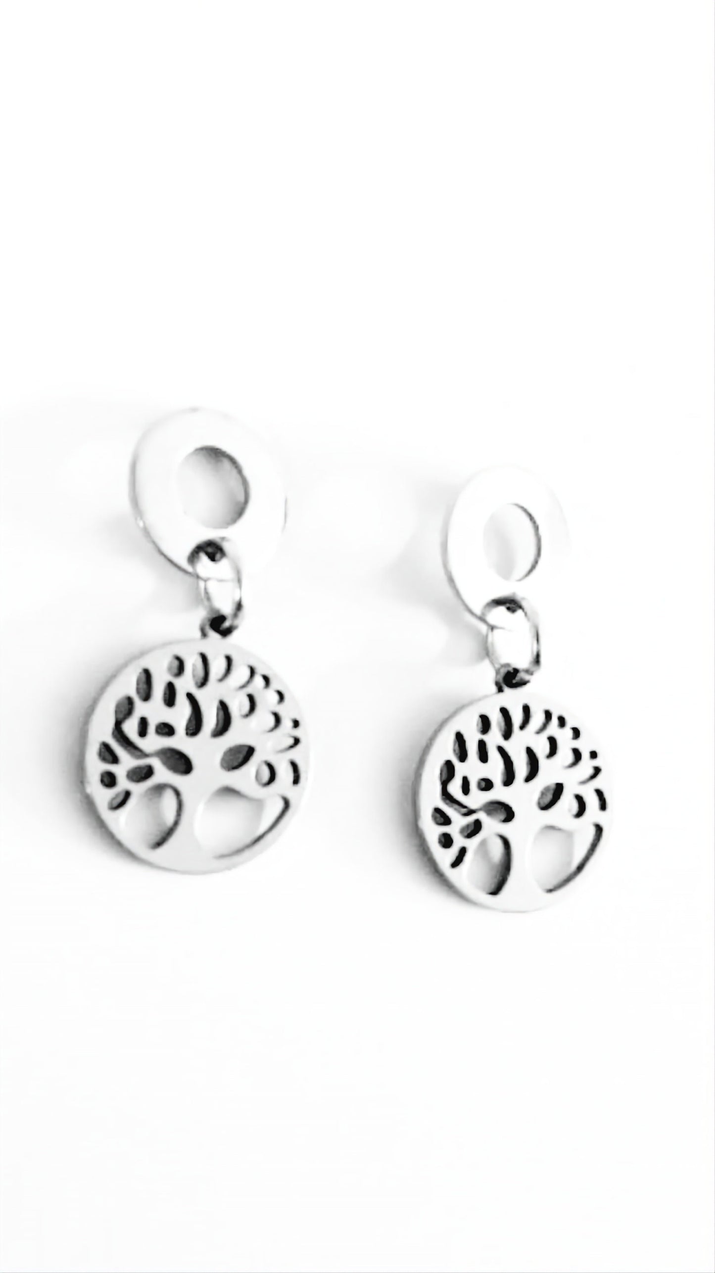 Boucles d'oreilles arbre de vie, Acier