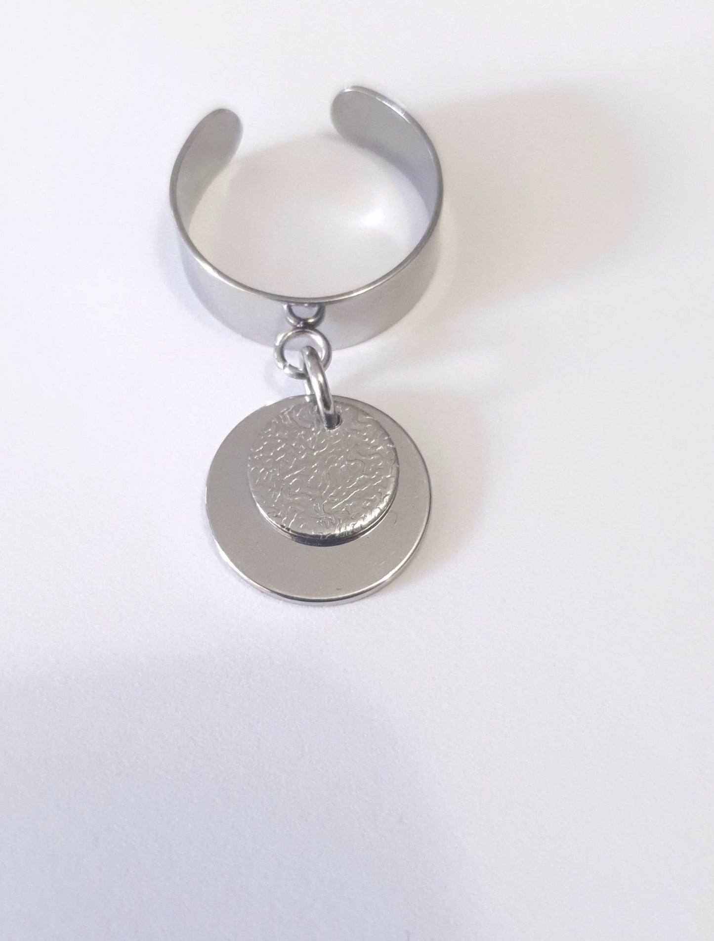 Bague Acier 2 pendentifs
