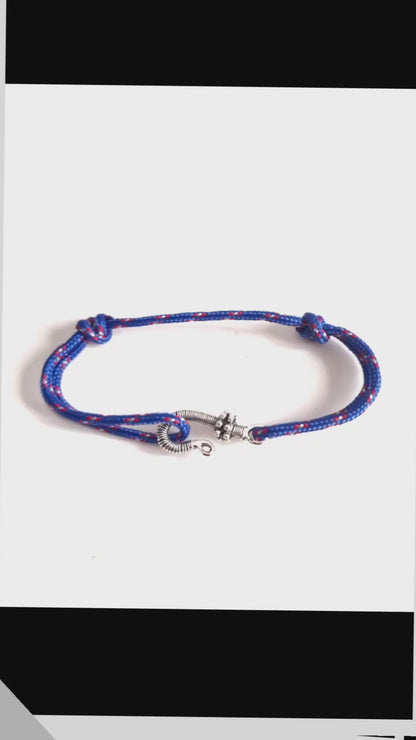 Bracelet homme paracorde bleue