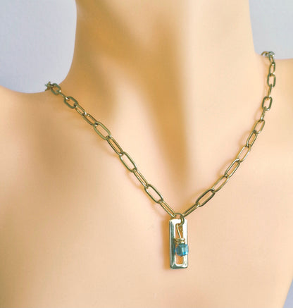 Collier pendentif rectangle