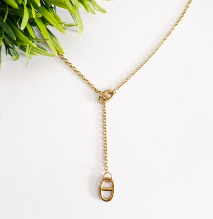 Collier maille marine or