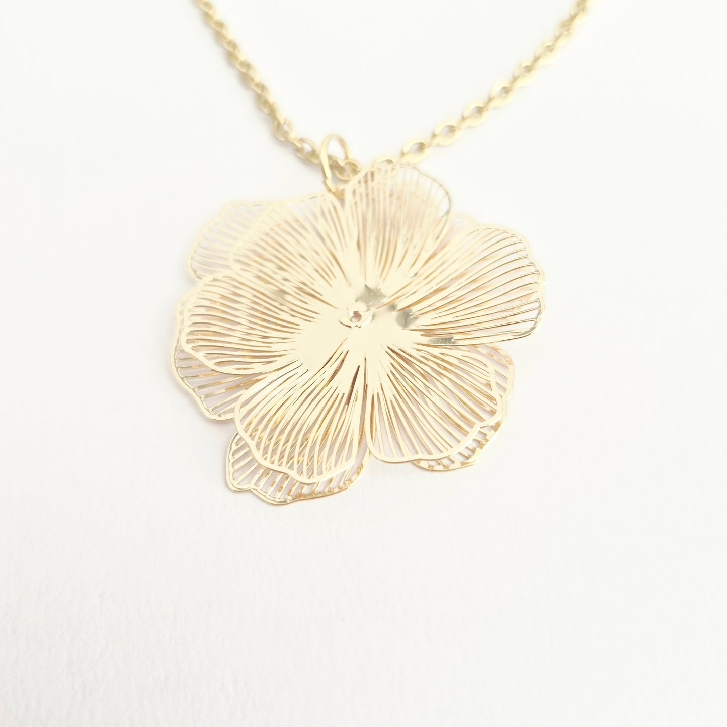 Collier grande fleur Acier