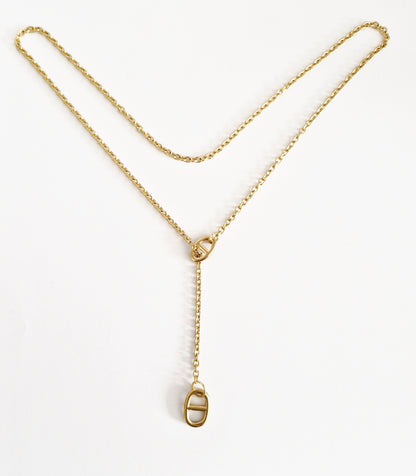 Collier maille marine or