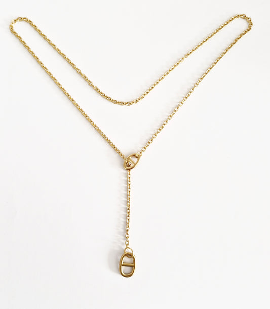 Collier maille marine or